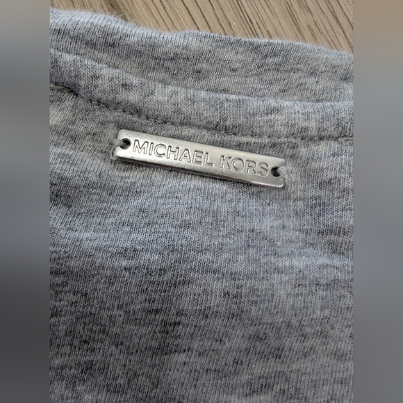 MICHAEL Michael Kors gray shirt with logo ribbon accents down sleeves - Picture 6 of 8